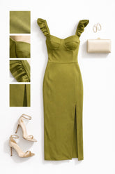 Oprijeta obleka z razporkom