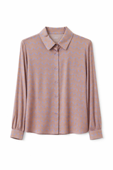 Elegantna Srajca z Vzorcem - Nežno Vijolična