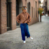 Midi jeans krilo z razporkom