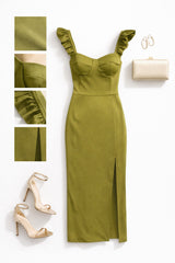 Oprijeta obleka z razporkom