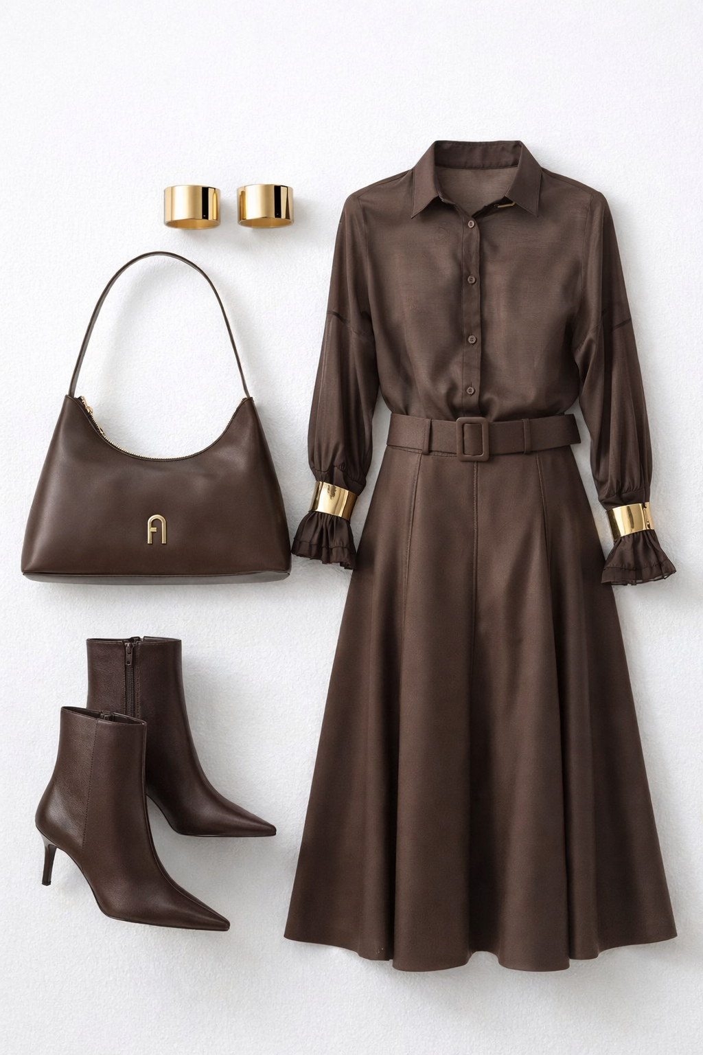 Elegantna srajca z zlatimi zapestnicami