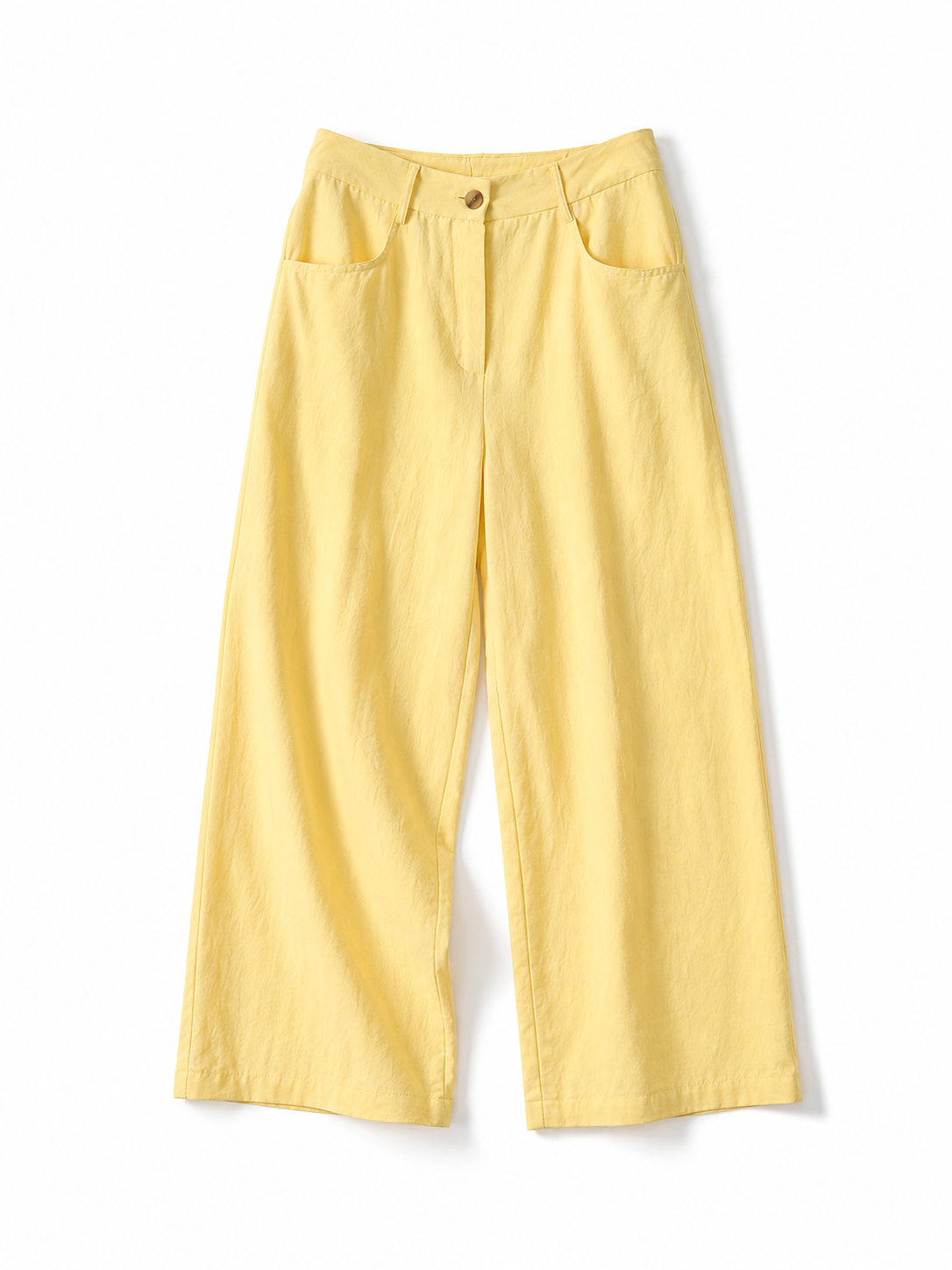 Masleno rumene wide-leg hlače