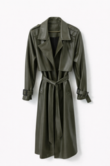 Prehodni Trench Coat Imitacija Usnja