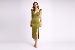 Oprijeta obleka z razporkom