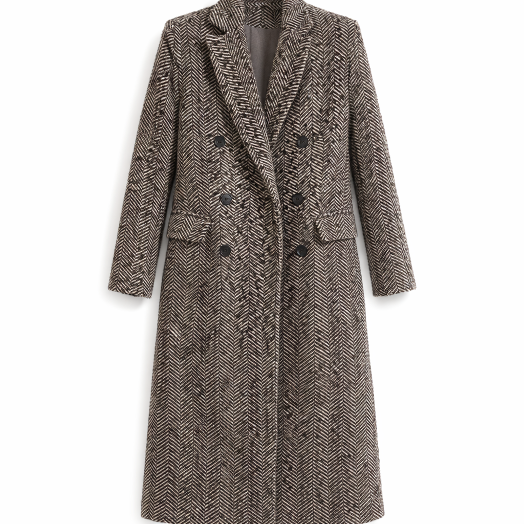 Eleganten plašč s tvid vzorcem